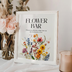 Poster Panneau de la barre de fleurs Fleur sauvage Pressé