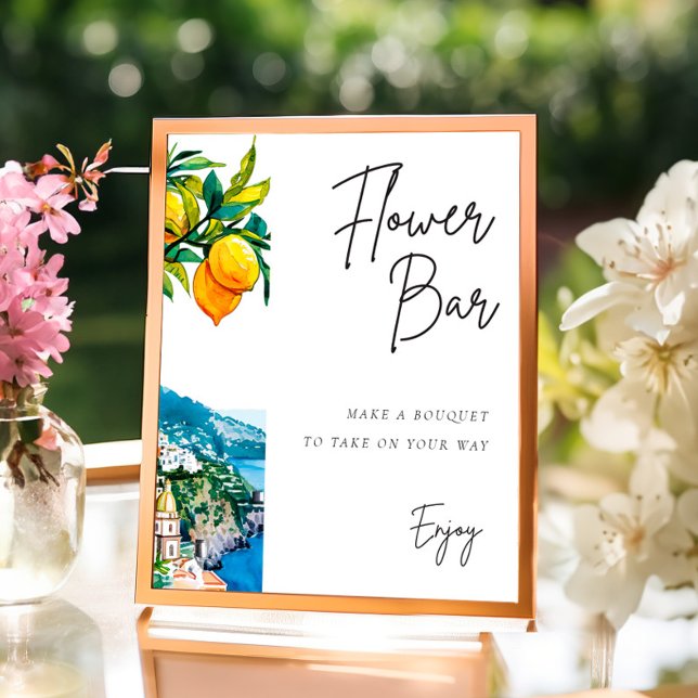 Poster Panneau de la barre de fleurs Lemon Amalfi Coast F (Créateur téléchargé)