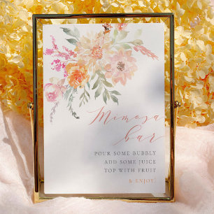 Poster Panneau de la barre de Mimosa Blush Turquoise Flor