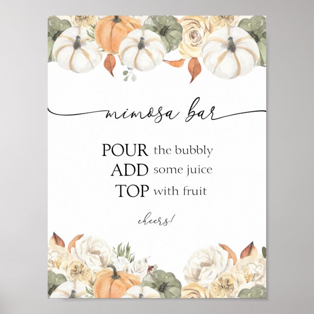 Poster Panneau de la barre de Mimosa d'automne rustique (Devant)