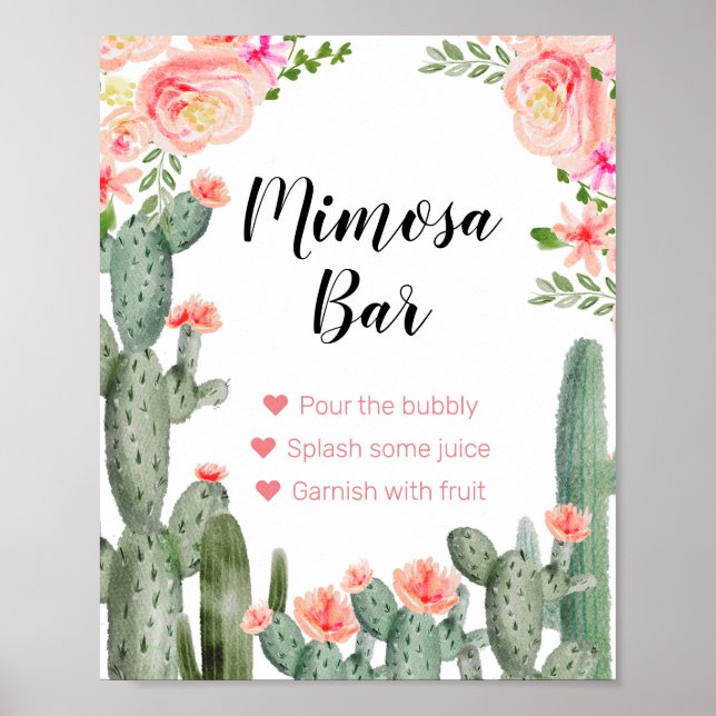 Poster Panneau de la barre de Mimosa du Catcus vert (Devant)