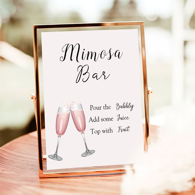 Poster Panneau de la barre de Mimosa Fête des mariées de  (Créateur téléchargé)
