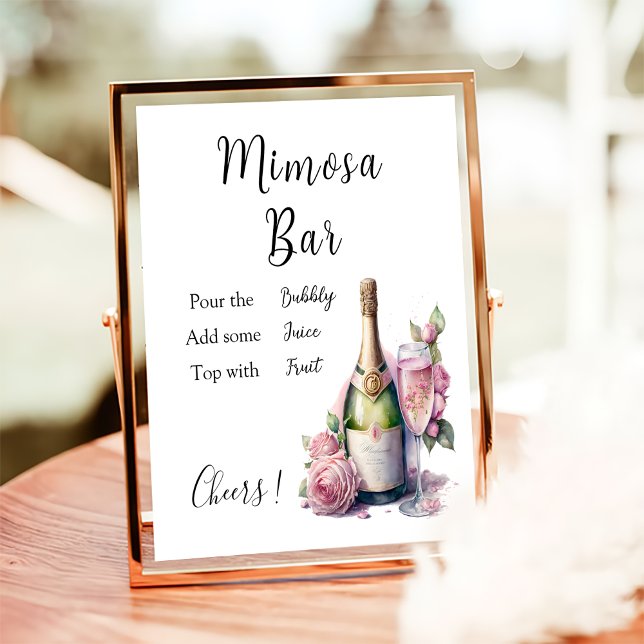 Poster Panneau de la barre de Mimosa Fête des mariées de  (Créateur téléchargé)