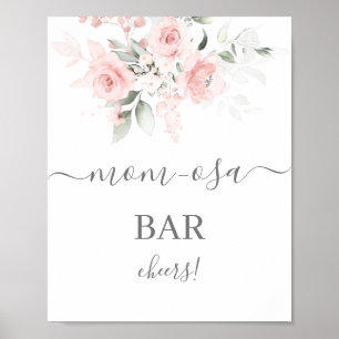 Poster Panneau de la barre de mimosa rose pâle