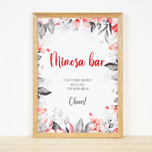 Poster Panneau de la barre de Mimosa rouge et gris