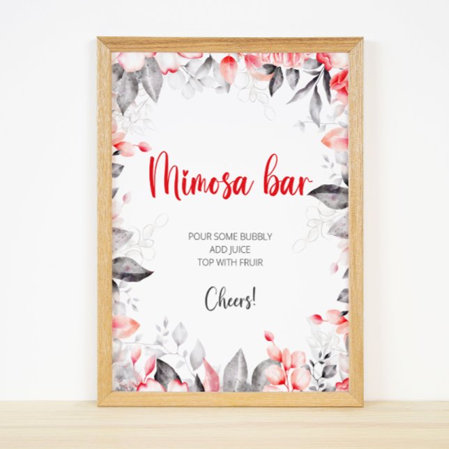 Poster Panneau de la barre de Mimosa rouge et gris (Créateur téléchargé)