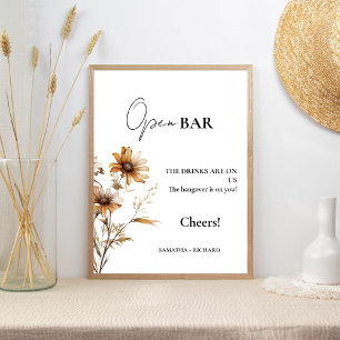 Poster Panneau de la barre des boissons du Mariage de Mea