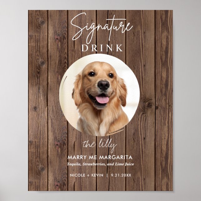 Poster Panneau de la barre des boissons pour Mariage de c (Devant)