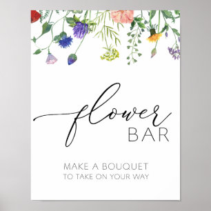 Poster Panneau de la barre des fleurs fleurs sauvages et