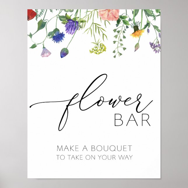 Poster Panneau de la barre des fleurs fleurs sauvages et  (Devant)