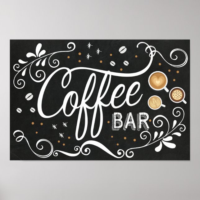 Poster Panneau de la barre du café (Devant)