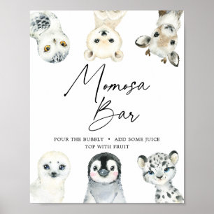 Poster Panneau de la barre du petit Baby shower arctique