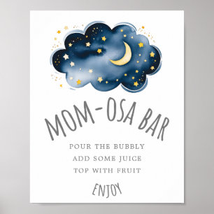 Poster Panneau de la barre Maman-osa Baby shower Lune et 