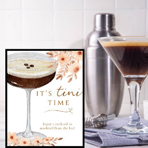 Poster Panneau de la barre Martini à l'Espresso Floral Ti