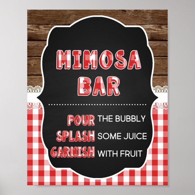 Poster Panneau de la barre Mimosa - Bébé rouge Q (Devant)