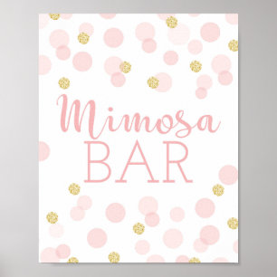 Poster Panneau de la barre Mimosa de Baby shower Confetti