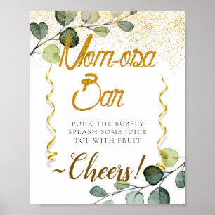 Poster Panneau de la barre Mimosa Eucalyptus Baby shower 
