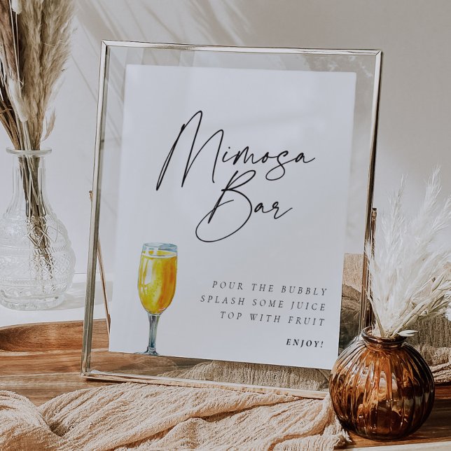 Poster Panneau de la barre Mimosa Fête des mariées minima (Créateur téléchargé)