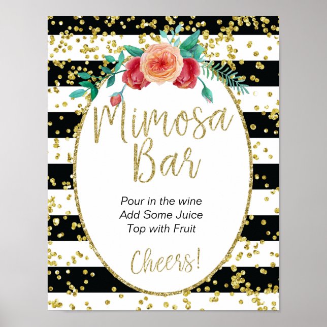 Poster Panneau de la barre Mimosa - Grandes noires et bla (Devant)