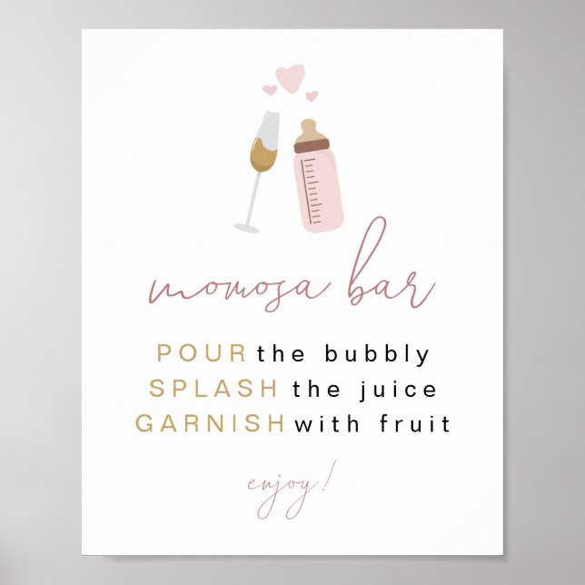 Poster Panneau de la barre Momosa ANDI Dusty Rose Poppin' (Devant)