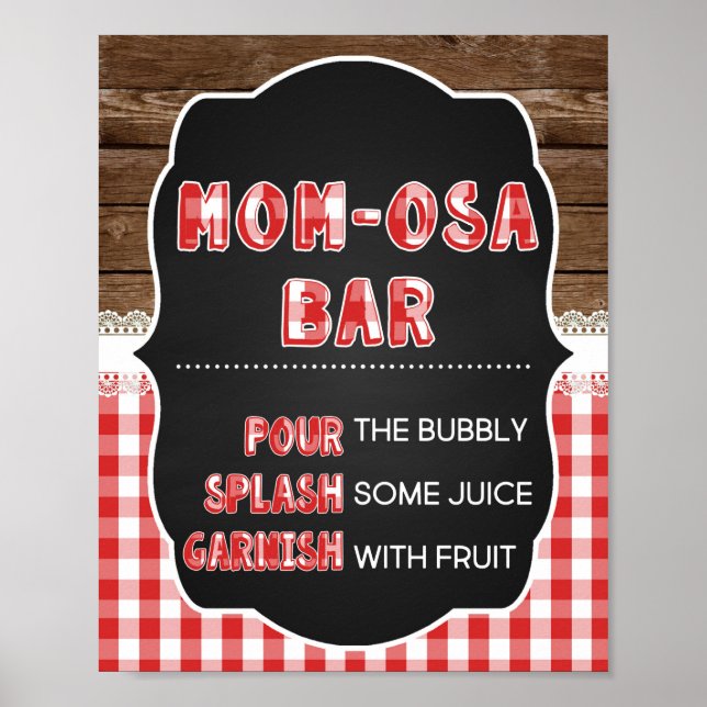 Poster Panneau de la barre Momosa - Bébé rouge Q (Devant)