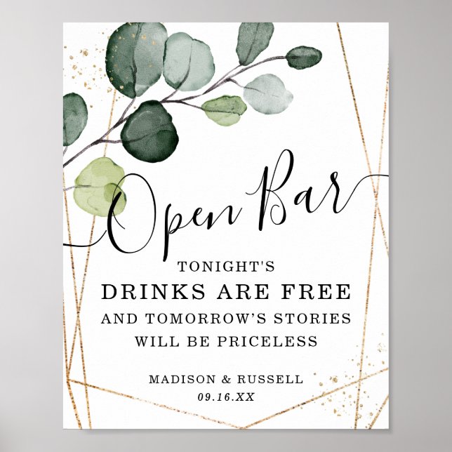 Poster Panneau de la barre ouverte Eucalyptus de cadre do (Devant)