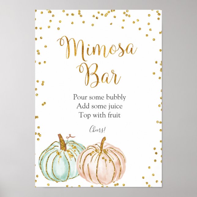 Poster Panneau de la barre Pastel Citrouille Mimosa (Devant)