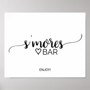 Poster Panneau de la barre S'mores de la calligraphie noi