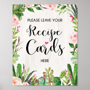 Poster Panneau de la carte de recette Décor Mariage Succu