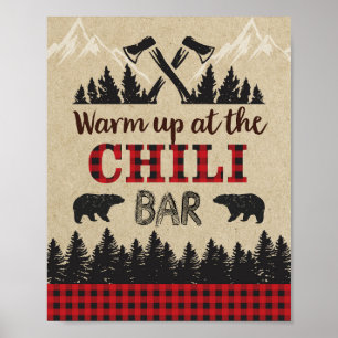 Poster Panneau de la chaudière Lumberjack Chili, fête d'a