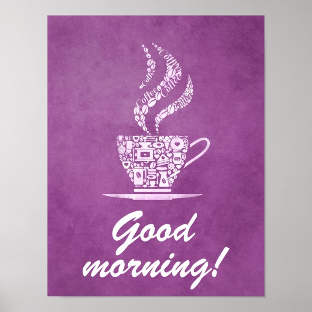 Poster Panneau de la cuisine du café du matin (Devant)