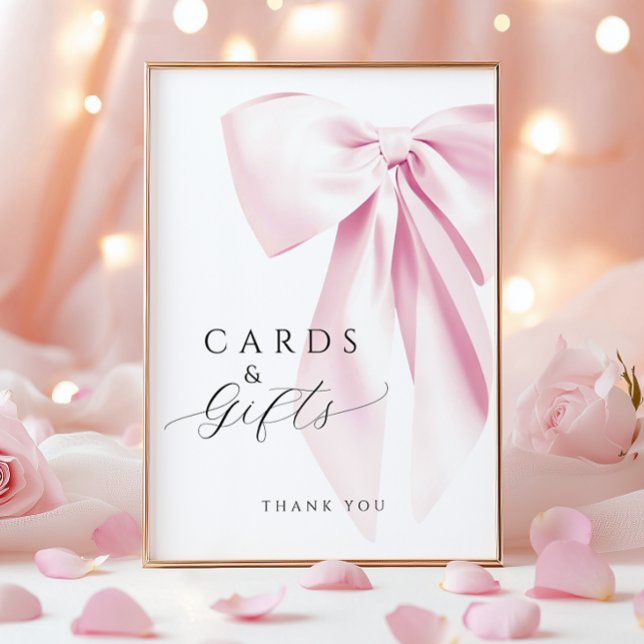 Poster Panneau de la Fête des mariées Bow rose Cartes et  (Créateur téléchargé)