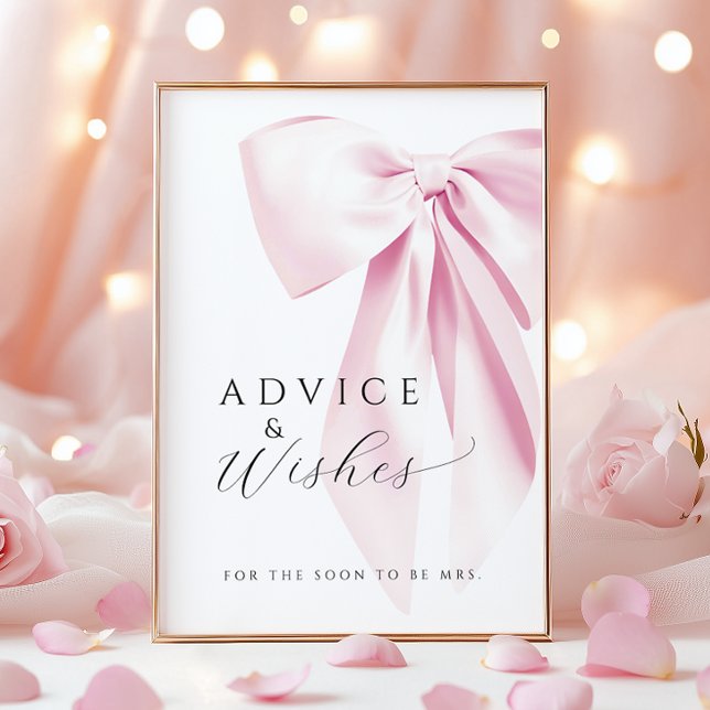 Poster Panneau de la Fête des mariées Bow rose Conseils e (Créateur téléchargé)