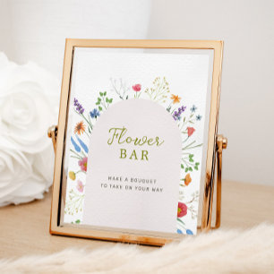 Poster Panneau de la Fête des mariées Fleur sauvage color