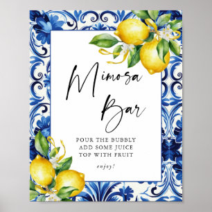 Poster Panneau de la Fête des mariées Mimosa de citrons m