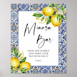 Poster Panneau de la Fête des mariées Mimosa de citrons m