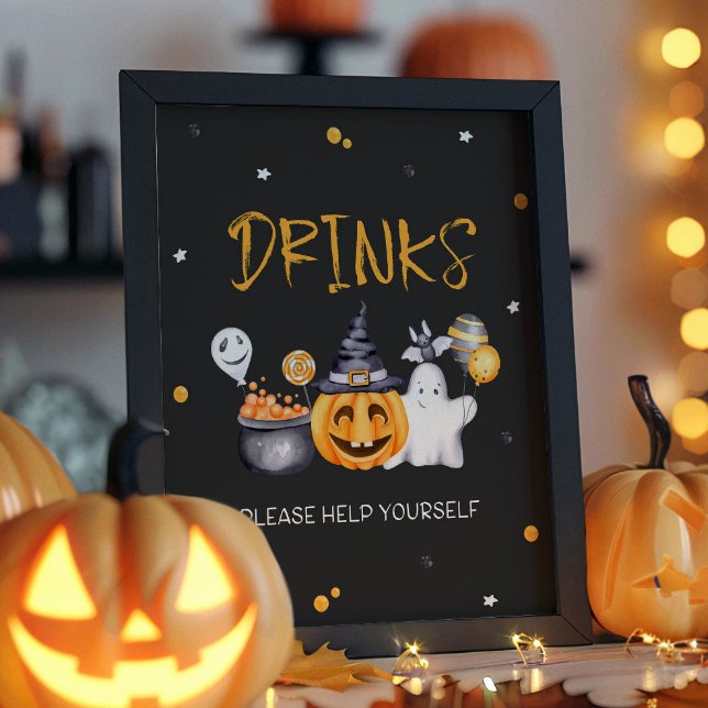 Poster Panneau de la fête d'Halloween Éffrayant Anniversa (Créateur téléchargé)