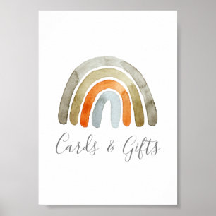 Poster Panneau de la fête du Baby shower arc-en-ciel Boho