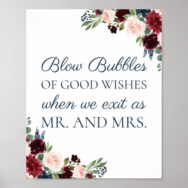 Poster Panneau de la Marine Marsala Mariage bulles de bon (Devant)