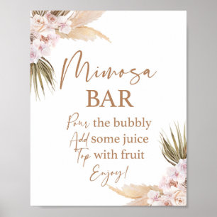 Poster Panneau de la Pampas Grass Mimosa Bar