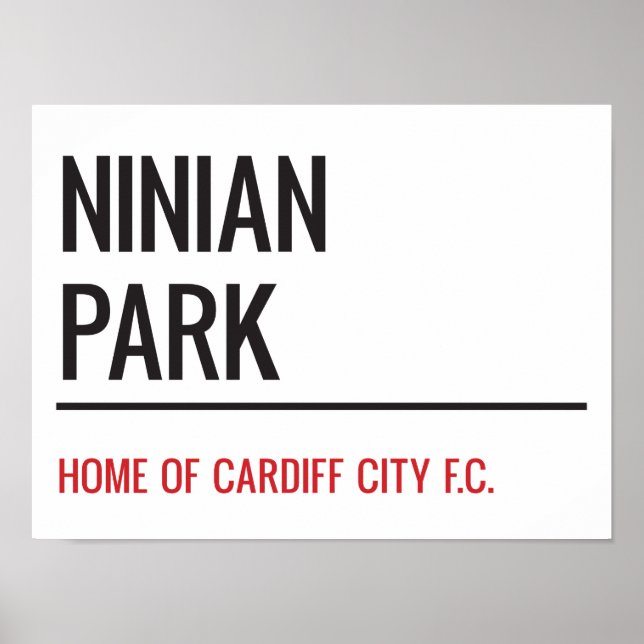 Poster Panneau de la rue du stade de Ninian Park (Devant)