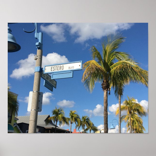Poster Panneau de la rue Estero Blvd Fort Myers Beach (Devant)