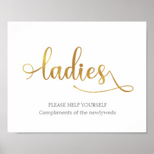 Poster Panneau de la salle de bain Mariage Gold Ladies