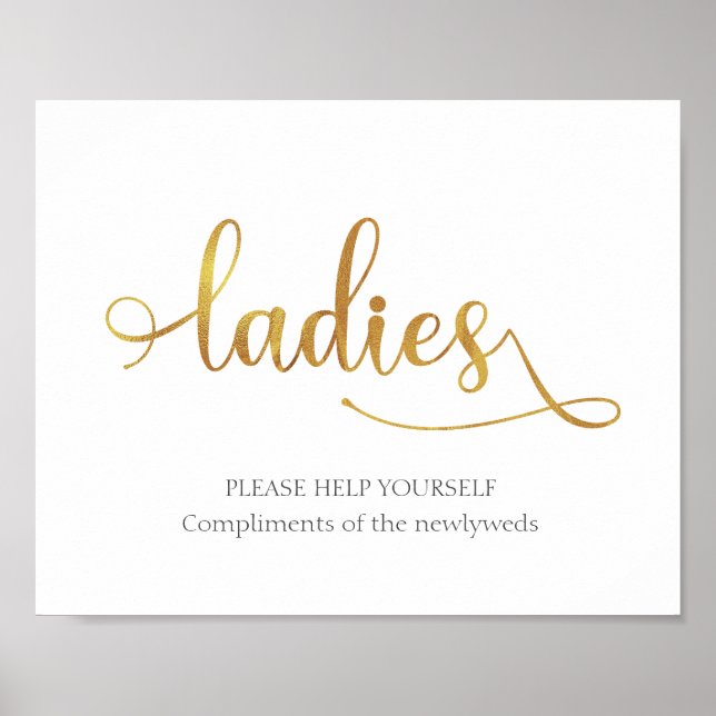Poster Panneau de la salle de bain Mariage Gold Ladies (Devant)
