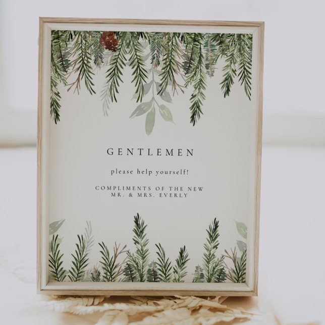 Poster Panneau de la salle de bains de mariage d'hiver (Créateur téléchargé)