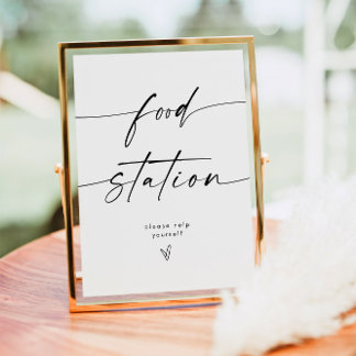 Poster Panneau de la station alimentaire Mariage minimali