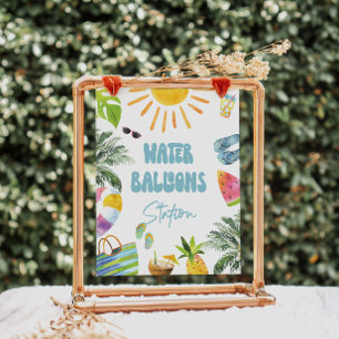 Poster Panneau de la station de ballons d'eau