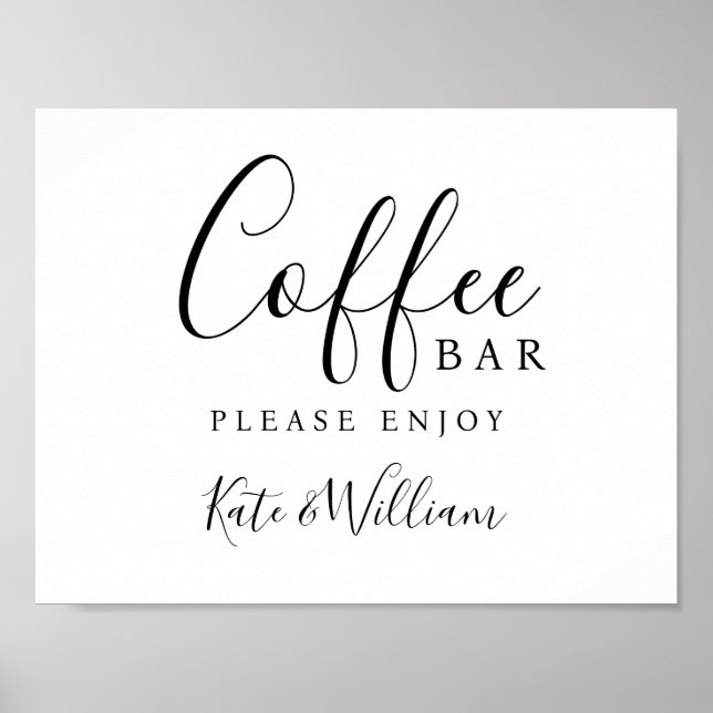 Poster Panneau de la station de bar à café (Devant)