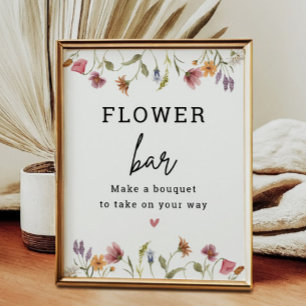Poster Panneau de la station de fleurs de la barre fleur