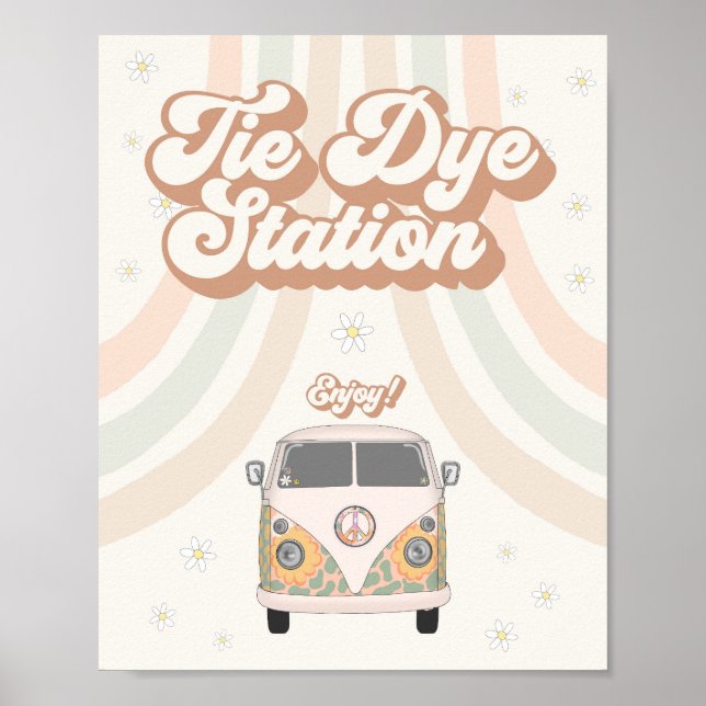 Poster Panneau de la station de teinture les années 70 ré (Devant)